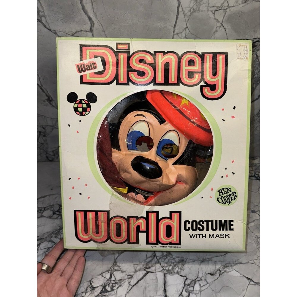 Vintage Ben Cooper Walt Disney World Mask Costume Magician Small 4-6